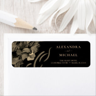Fleurs d'Iris Dorés de luxe Mariage noir