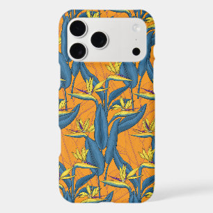 Fleurs d'oiseau de paradis sur orange