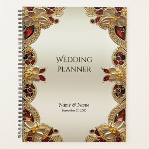 Fleurs d'or Planificateur en pierre rouge