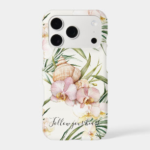 Fleurs d'orchidée à rayures crème blush rose