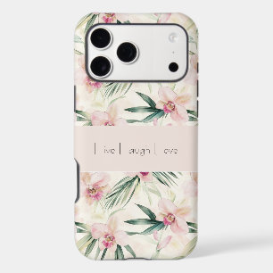 Fleurs d'orchidée rose blush vert Amour