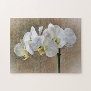 Fleurs d'orchidées blanches Puzzle d'art floral