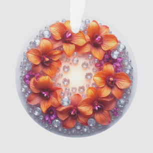 Fleurs d'orchidées enchâssées dans des cristaux