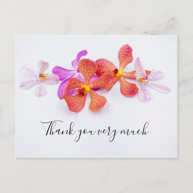 Fleurs d'orchidées sur Carte de remerciements arri (Devant)