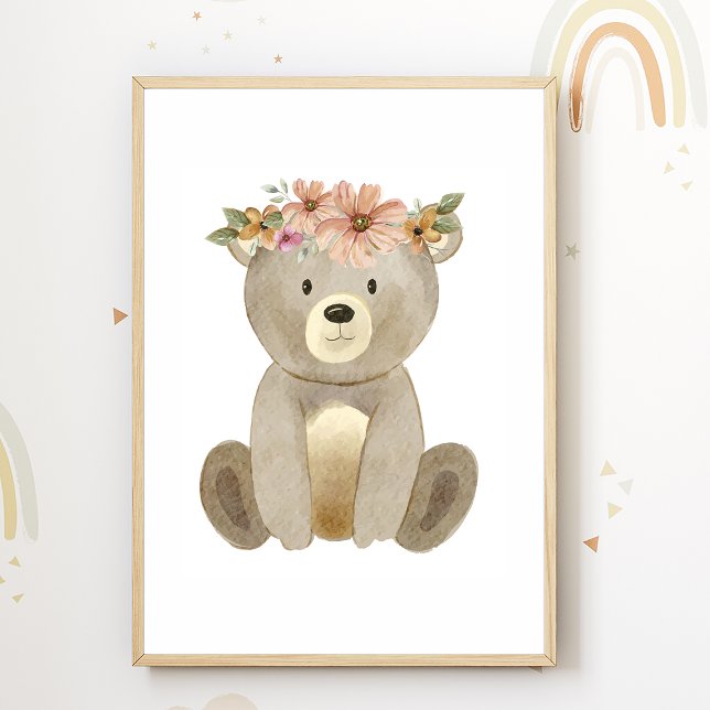 Fleurs d'ours mignonnes Nursery Poster Enfants Déc (Créateur téléchargé)