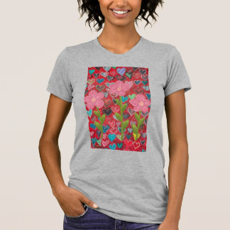 Fleurs du coeur des femmes T-Shirt