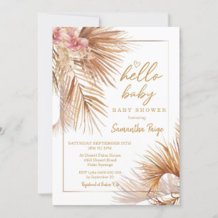 Fleurs du désert Invitation Baby shower Boho Palm