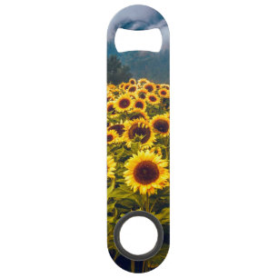 Fleurs du paysage du terrain de tournesol Jaune