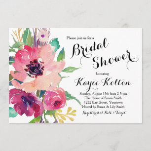 fleurs éclatantes Invitation à la douche nuptiale