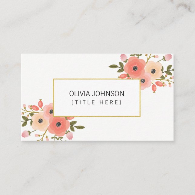 Fleurs élégantes Cartes de visite professionnels (Devant)