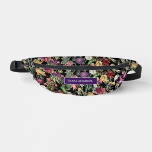 Fleurs élégantes et motif feuille à fleurs noires