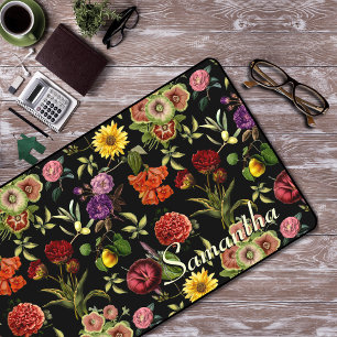 Fleurs élégantes et motifs floraux noirs feuille