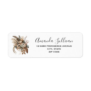Fleurs Élégantes Feuillage et plumes