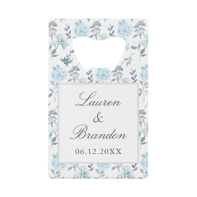 Fleurs élégantes Gris Bleu Mariage Merci favorise (Devant)