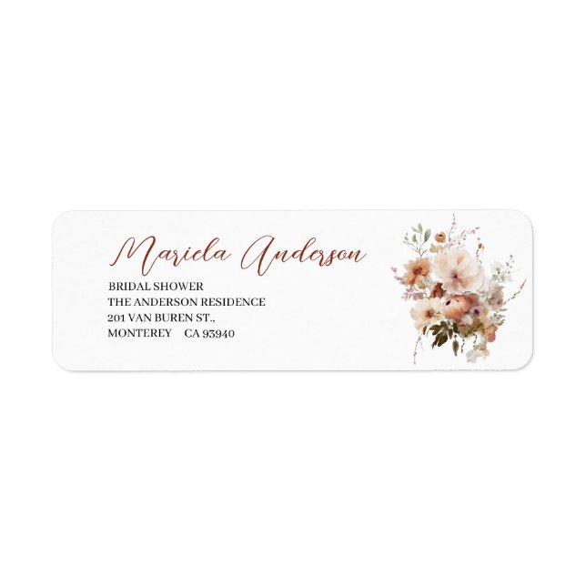 Fleurs en terre cuite Douche nuptiale aquarelle (Devant)