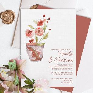 Fleurs en terre cuite, Invitations de mariage en p