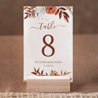 Fleurs en terre cuite numéro de table de mariage b