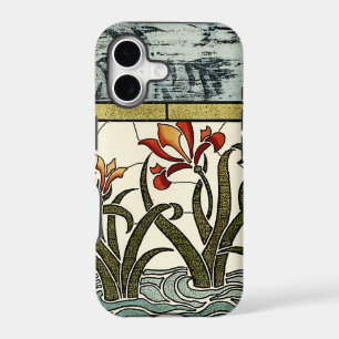 Fleurs en verre coloré avec bordure beige