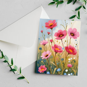 Fleurs Épanouies Carte Fleurale de Prairie aux F