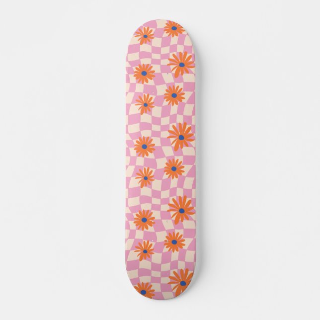 Fleurs esthétiques Design de skateboard (Devant)
