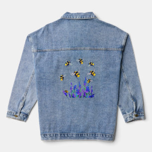 Fleurs et abeilles Flying Denim Veste