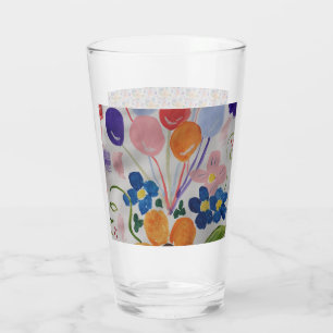 Fleurs et ballons Lecteur de verre