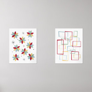 Fleurs et cadres funky Mid Century Moderne