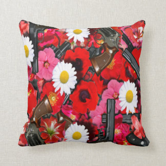 Fleurs et coussin d'armes à feu