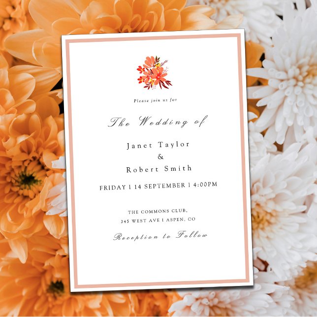 Fleurs et feuilles d'automne Faire-part de mariage (Créateur téléchargé)