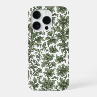 fleurs et feuilles vertes iPhone 16 pro case