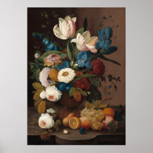 Fleurs et fruits - Poster d'Art fin Gravin Roesen
