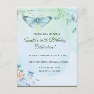 Fleurs et invitation Editable d'anniversaire de
