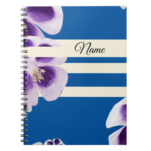 Fleurs et lignes  Cahier spiralé (Devant)
