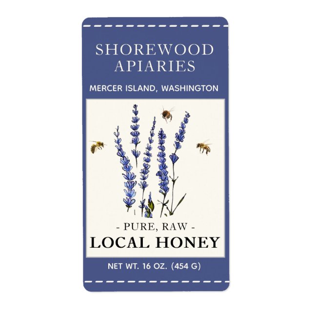 Fleurs et miel d'abeilles Bordure en pointillé Éti (Devant)