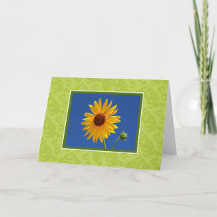 Fleurs et tournesol vide de jaune de carte de note