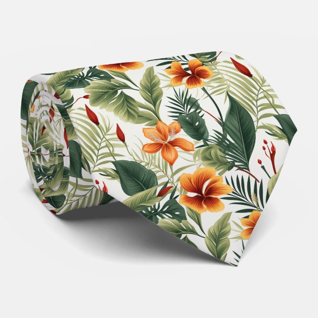 Fleurs exotiques colorées Cravate de design (Roulé)