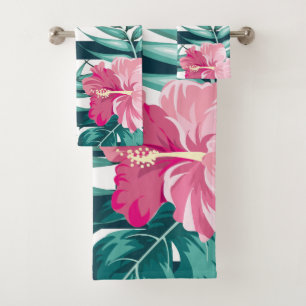 Fleurs exotiques rayées design été