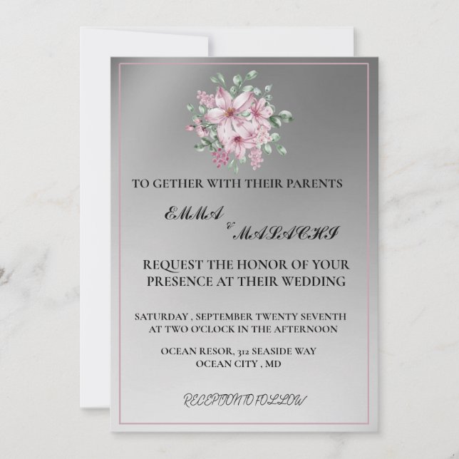 fleurs faire-part de mariage (Devant)