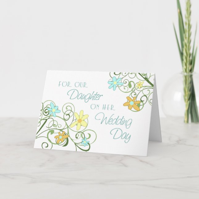 Fleurs Fille Mariage Félicitations Carte (Devant)
