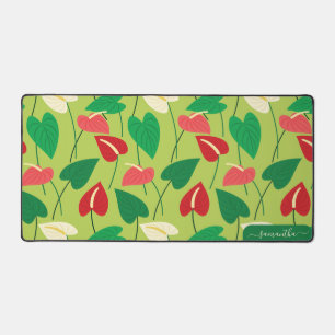 Fleurs flamingo rouges et blanches motif