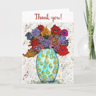 Fleurs florales colorées Carte de voeux