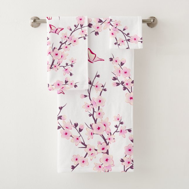 Fleurs florales de cerisier rose blanc (En situation)