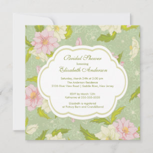 Fleurs florales Invitation douche nuptiale rose