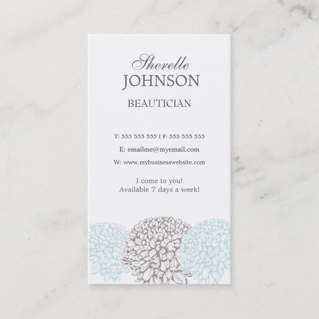 Fleurs florales modernes Cartes Beauticiennes neut (Devant)
