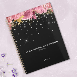 Fleurs Florales Rose Aquarelle Paillettes Diamant