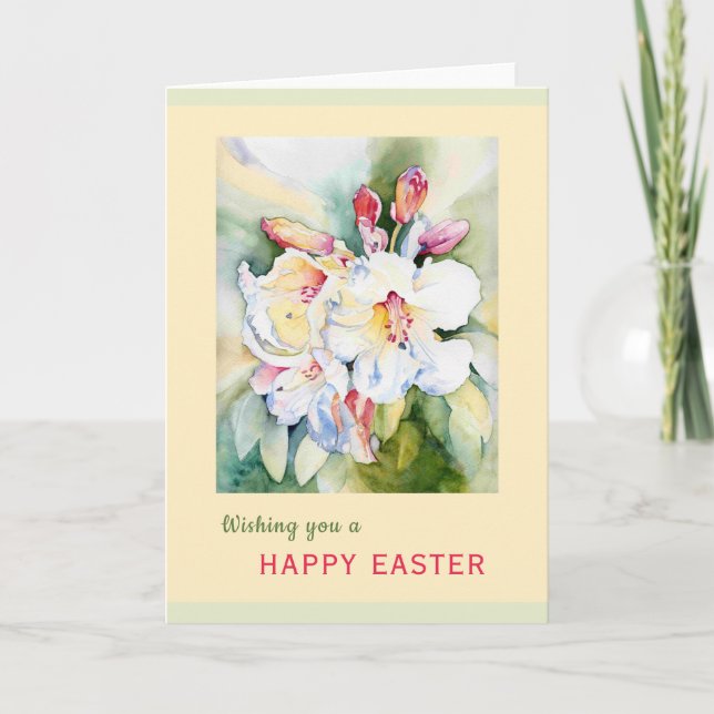 Fleurs florissantes pour Pâques, Aquarelle, Carte  (Devant)