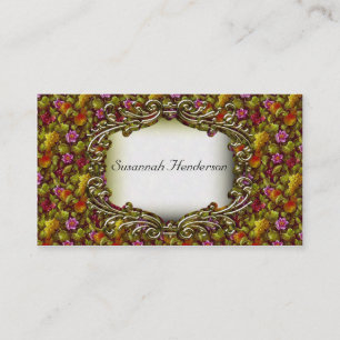 Fleurs, fruits et Cartes de visite d'or