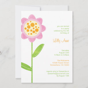 Fleurs funky Flower Girls Invitations de fête d'an