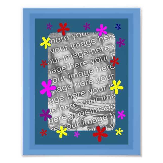 Fleurs funky Frame Votre Modèle photo (Devant)