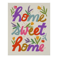 Fleurs funky Home Sweet Home Poster